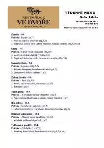 Obědové menu 6.4.-13.4. 2020