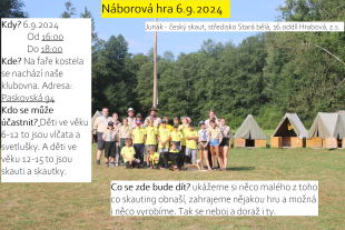 Hrabová: Pozvánka na náborovou hru místních skautů – 6.9. 2024