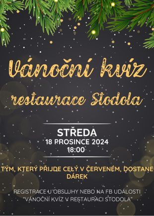 Hrabová: Vánoční kvíz v restauraci Stodola – 18.12. 2024