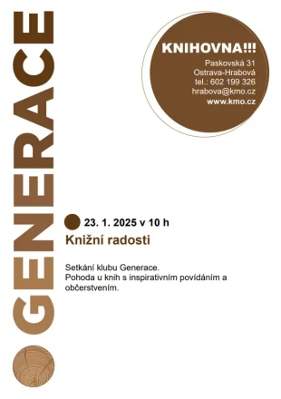 Knihovna: Setkání klubu Generace – 23.1. 2025