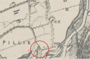 Šedův kříž na mapách třetího vojenského mapování v letech1876–1877 (Arcanum Maps)